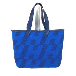 HERMES Hand Bag Ambier GM 40 Bag Shoulder Bag Tote Bag Leather/Canvas blue